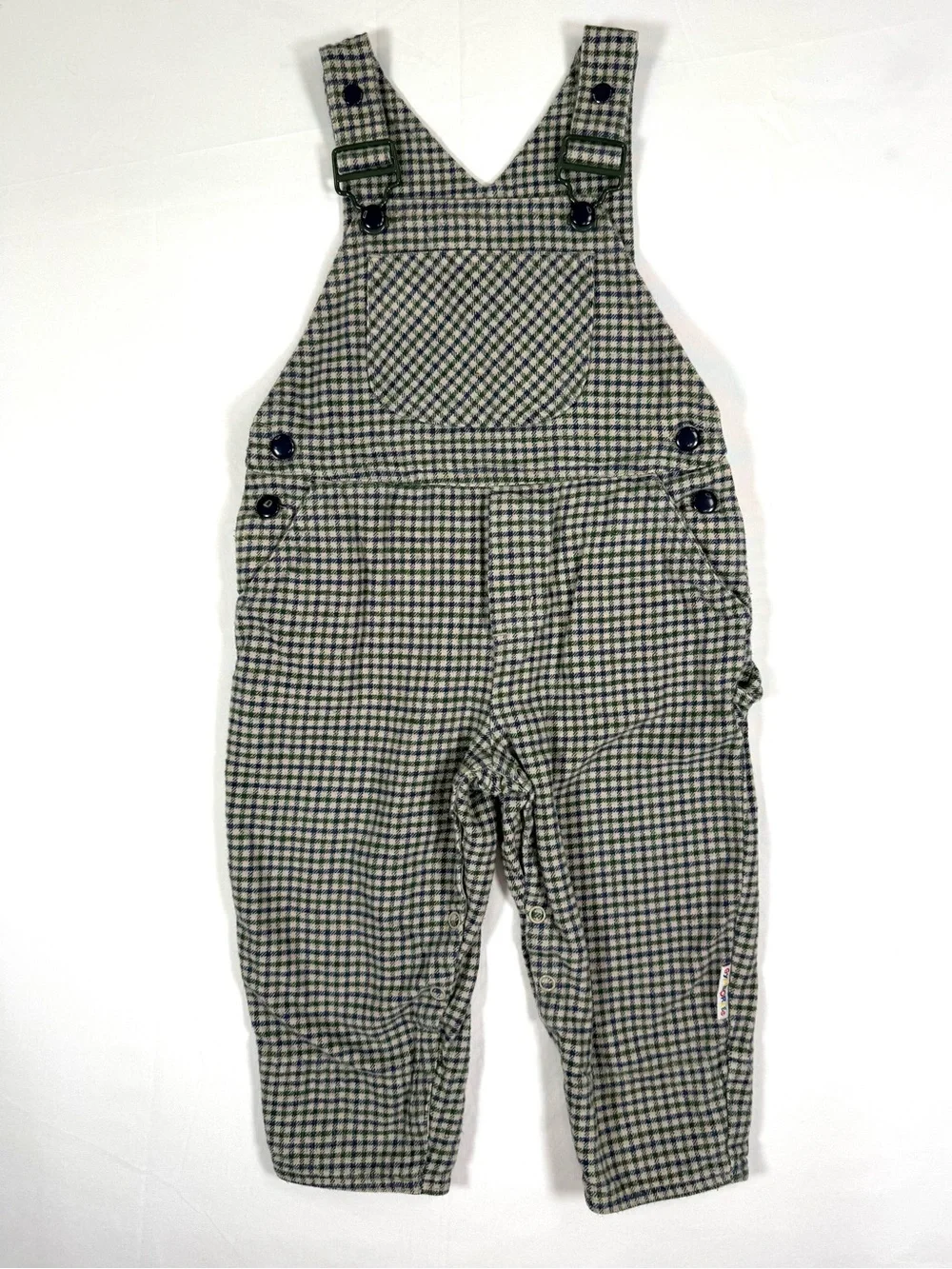 VINTAGE GYMBOREE Boys Plaid Flannel Overalls XS 12-18m 90s Cottagecore‎ Classic